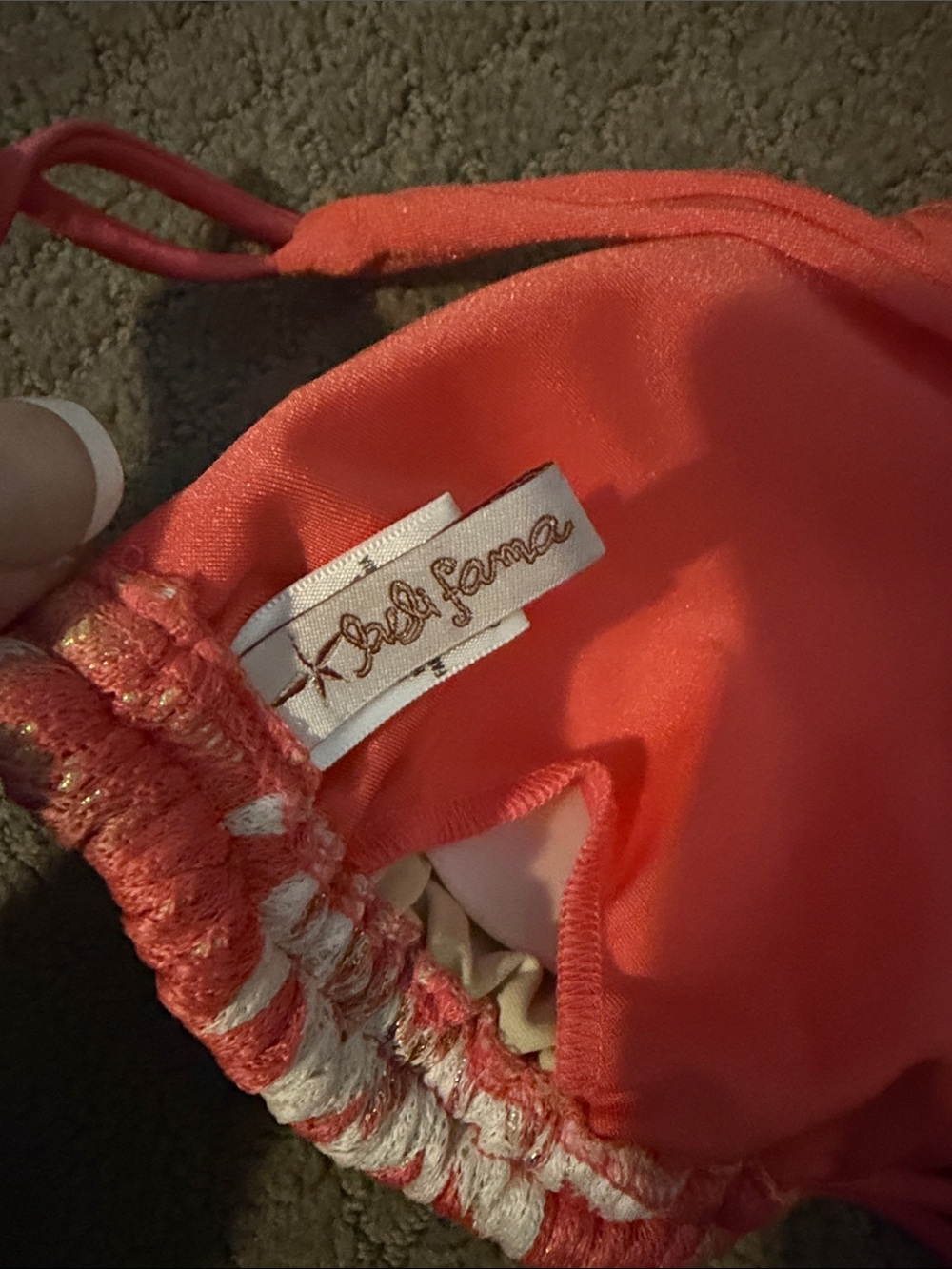 Luli Fama Coral Chevron Triangle Bikini Top - Picture 4 of 5